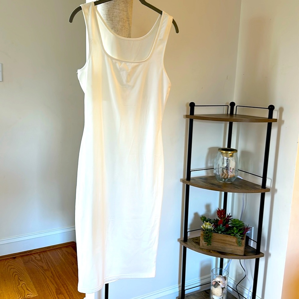White Body Con Midi Dress